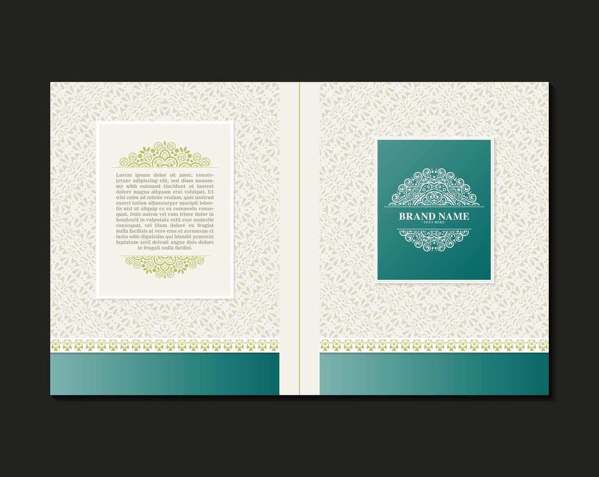 classic book cover ornamental art pattern design vector
