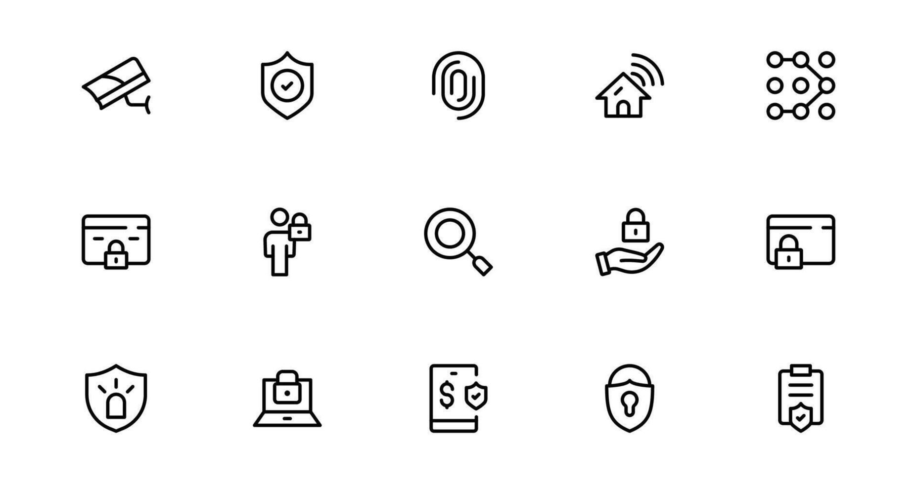 Modern Security Icons design for Professional Designs. Featuring Essential Protection, Lock, and Shield Symbols to Strengthen Your Projects. vector