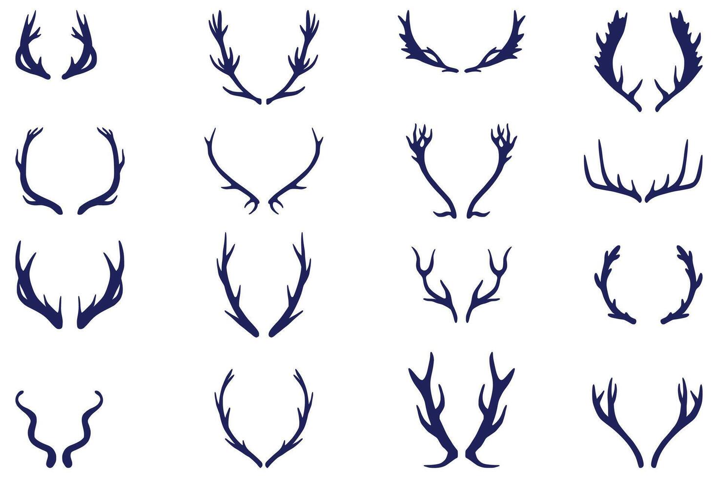 deer antlers set of illustration vector