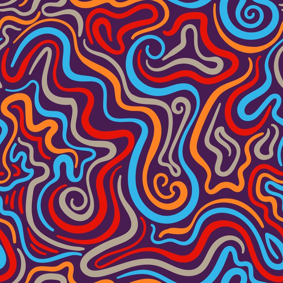 Abstract seamless pattern with wavy lines vector