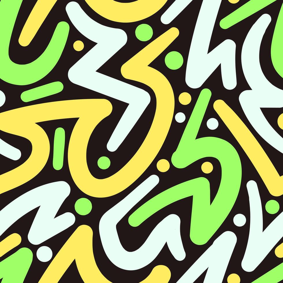 A colorful pattern with yellow, green and white shapes vector