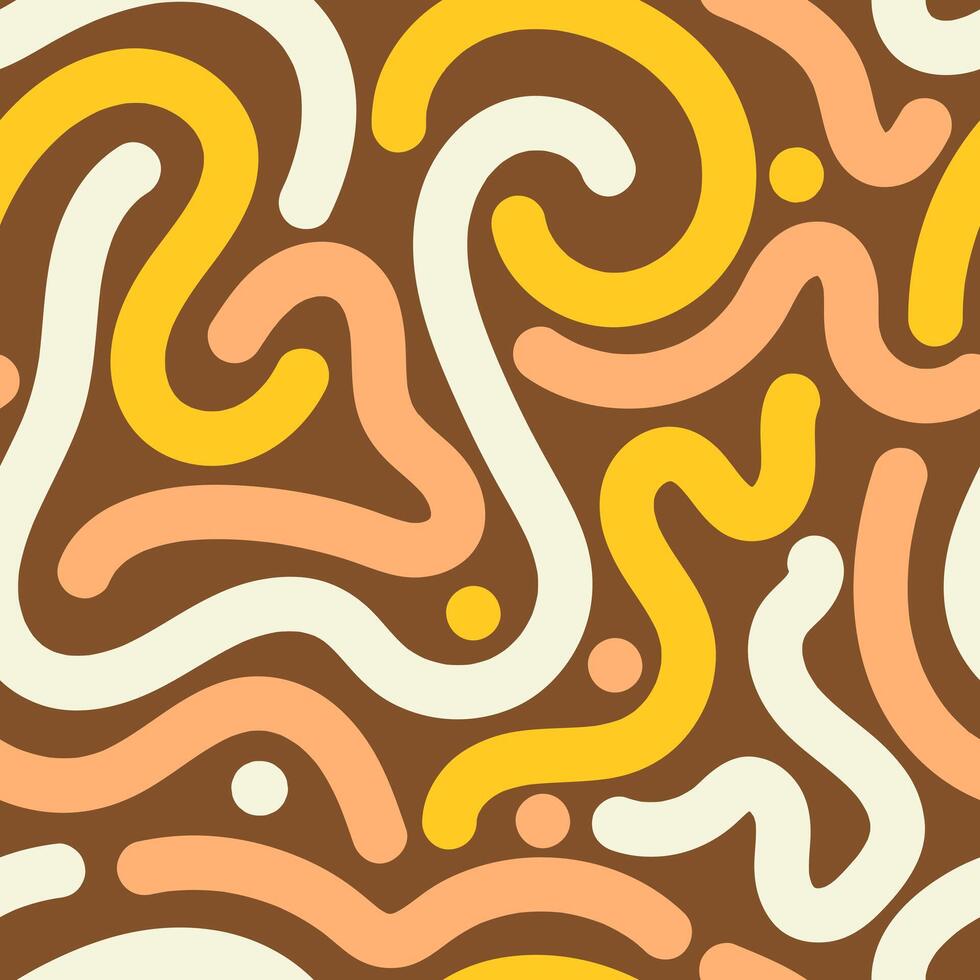 A pattern with yellow and orange swirls vector