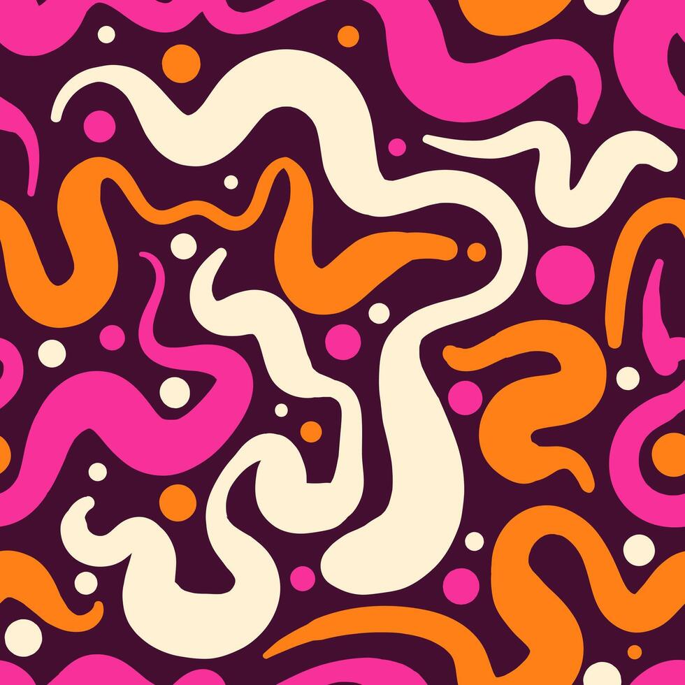 A colorful pattern with swirls and shapes vector