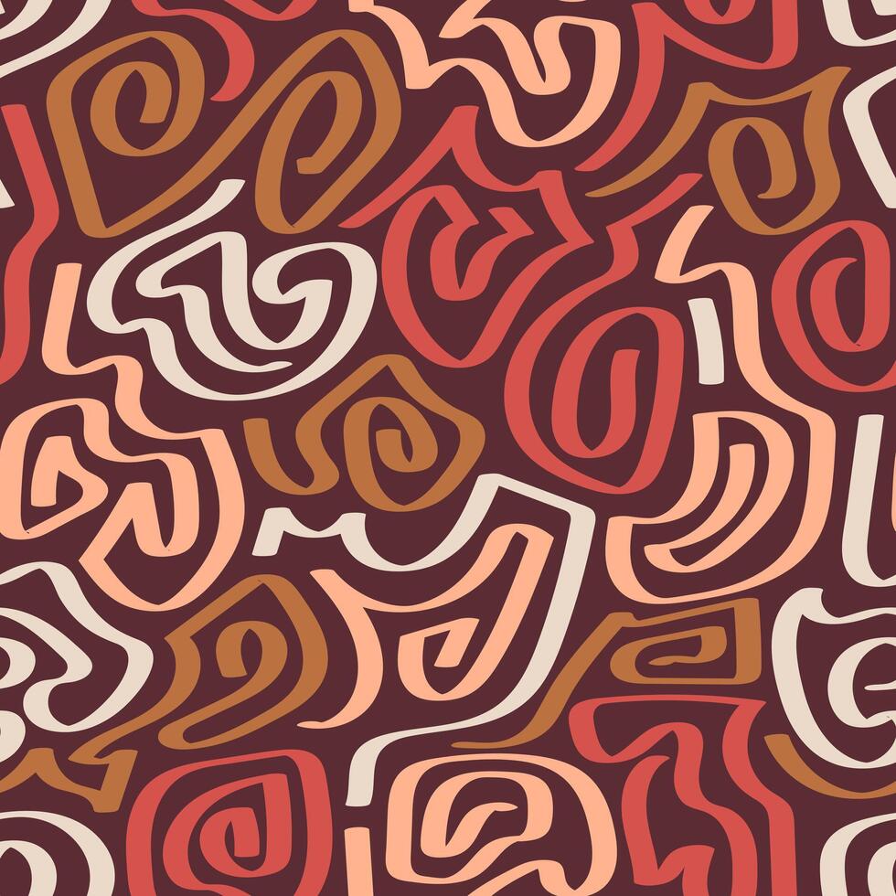 Background Abstract Swirls and Lines in Earthy Tones vector