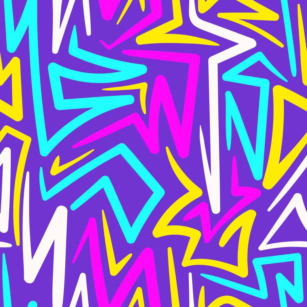 Abstract Neon Shapes on a Purple Background vector