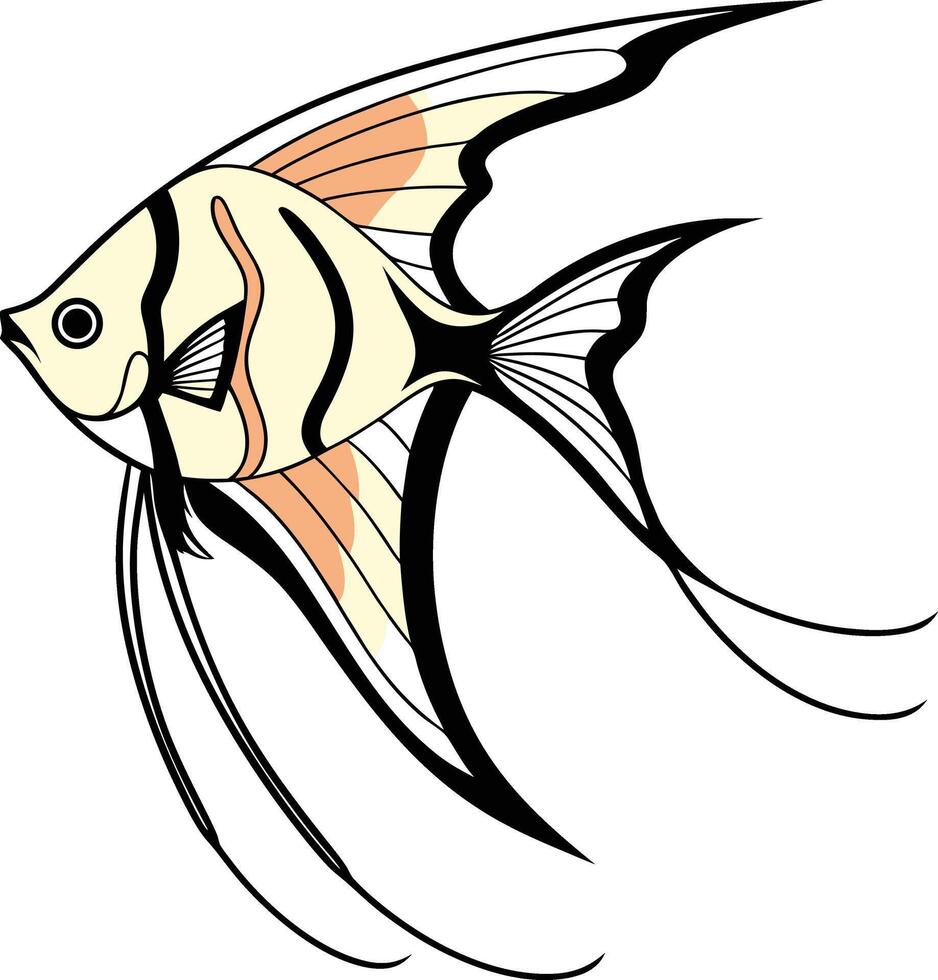 Colored Angelfish Silhouette Design vector