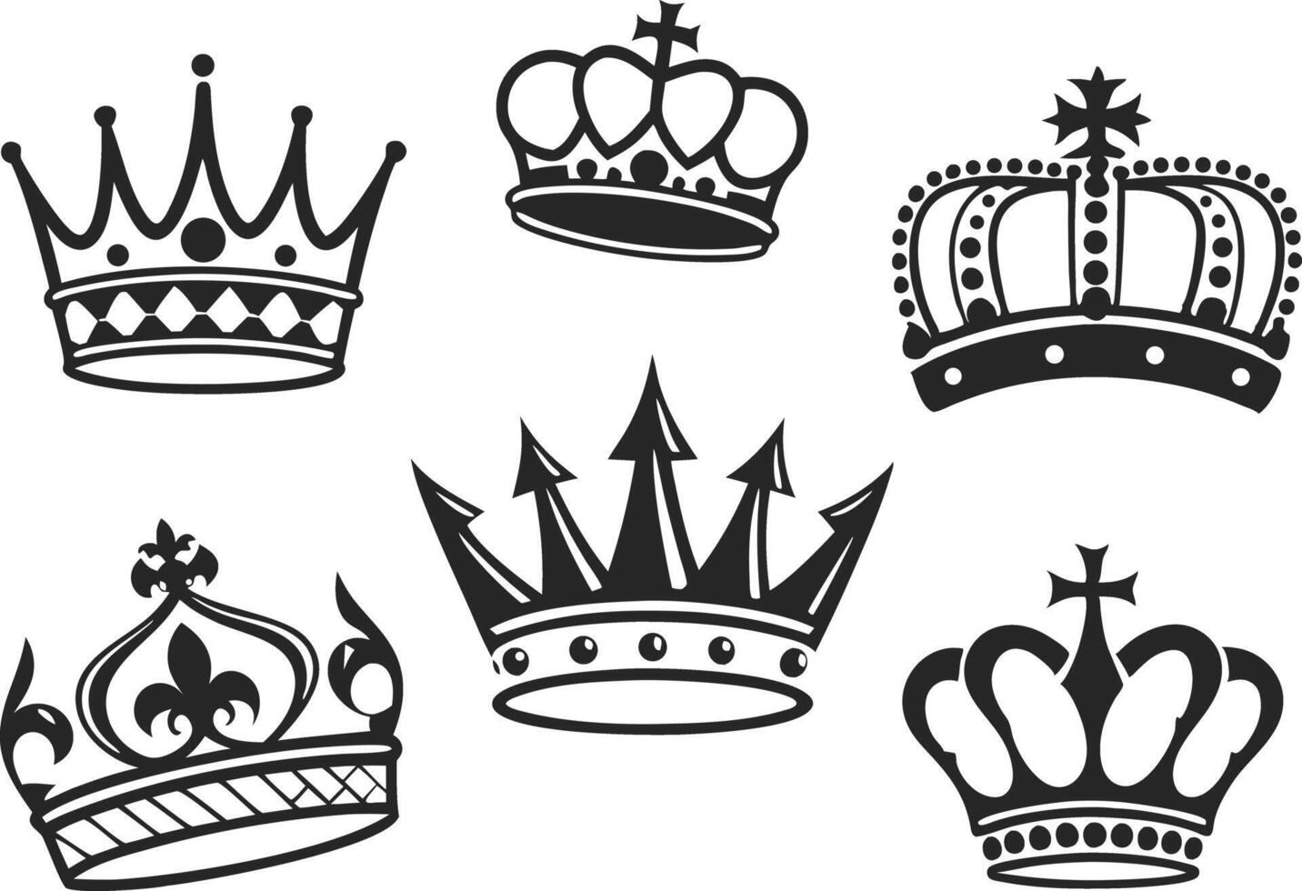 Elegant Crown Clipart Collection for Creatives vector