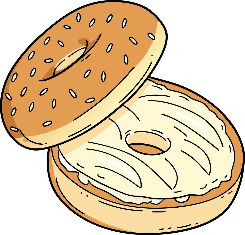 Modern Bagel Design Art Concept vector