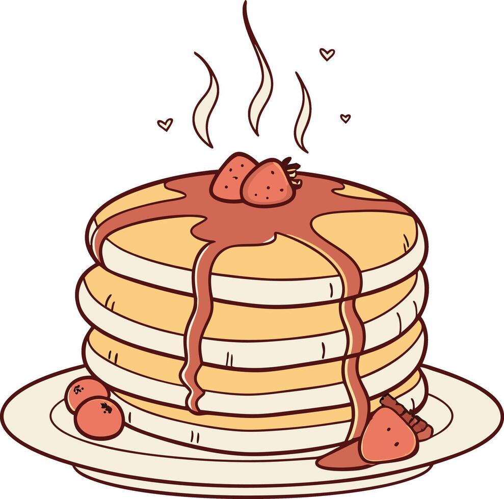Pancakes Silhouette Design for Printing and Cut Files vector