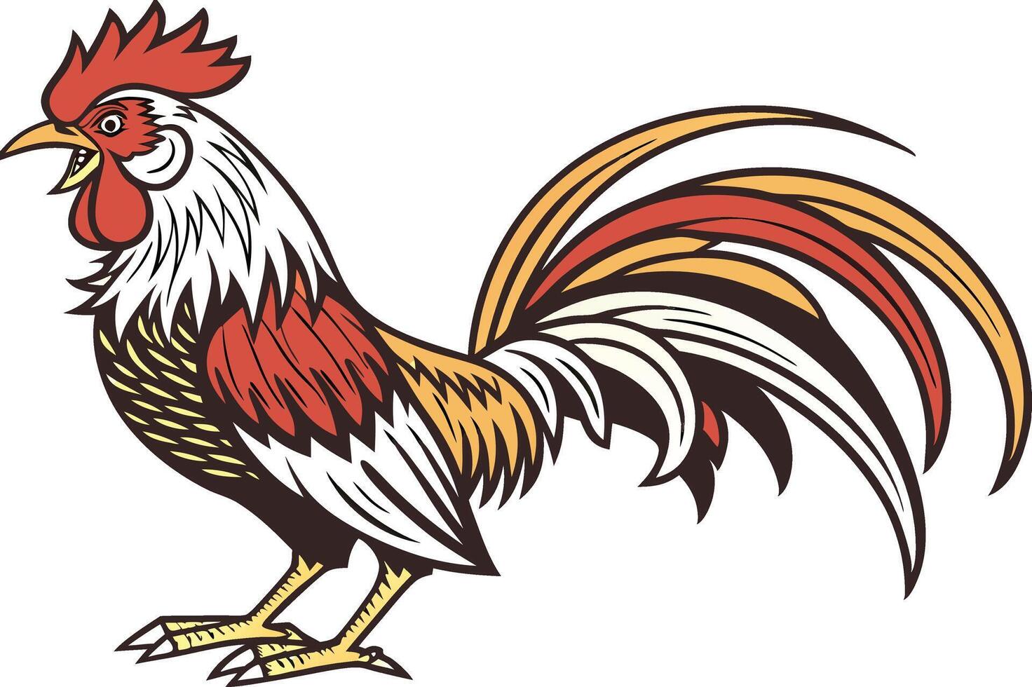 Colored Rooster Design Illustration vector