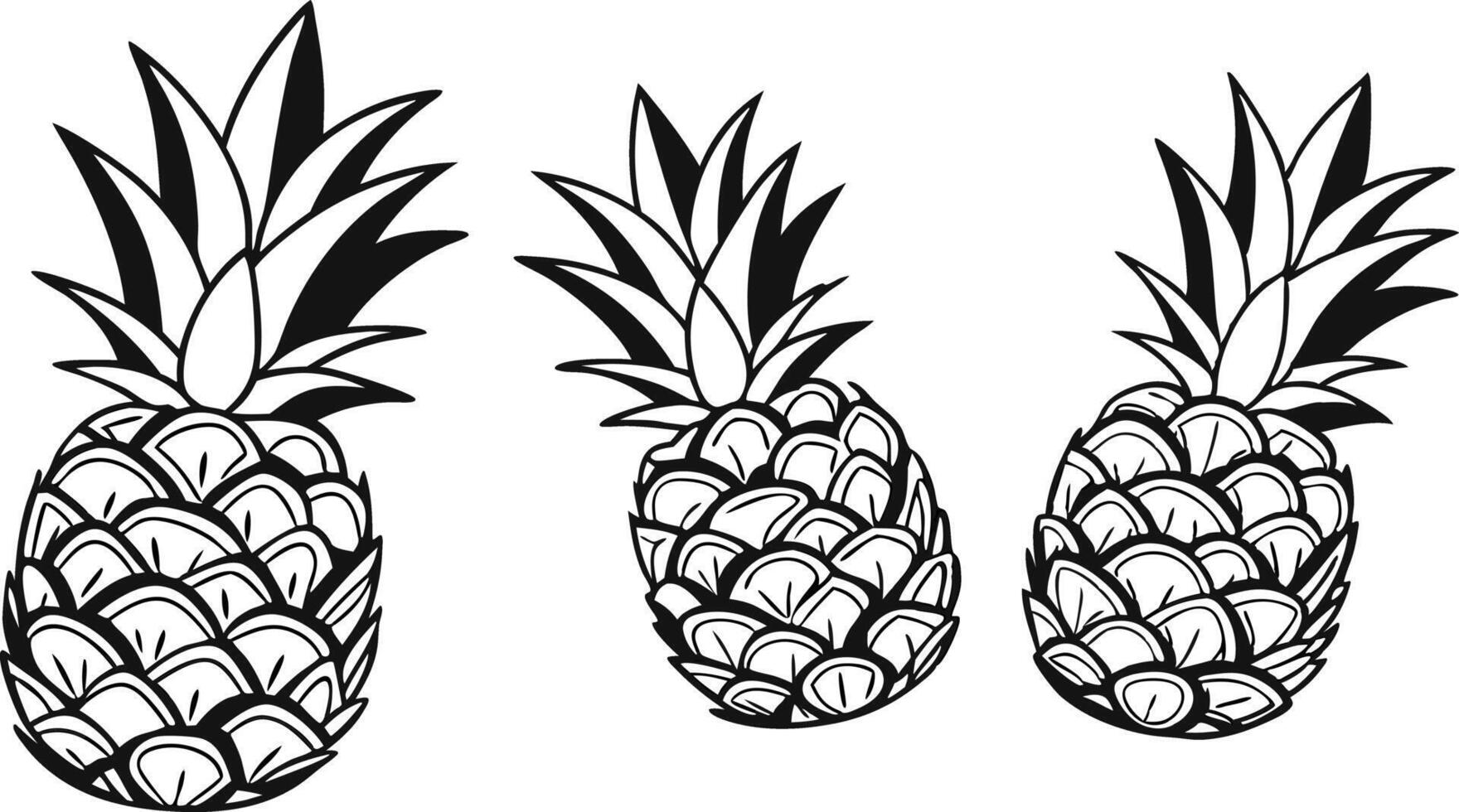 Pineapple Illustration Bundle for Fun Designs vector