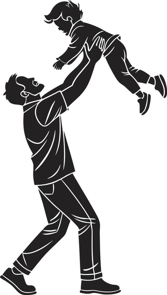 Fathers Day Silhouette Design for Gifts and Crafts vector