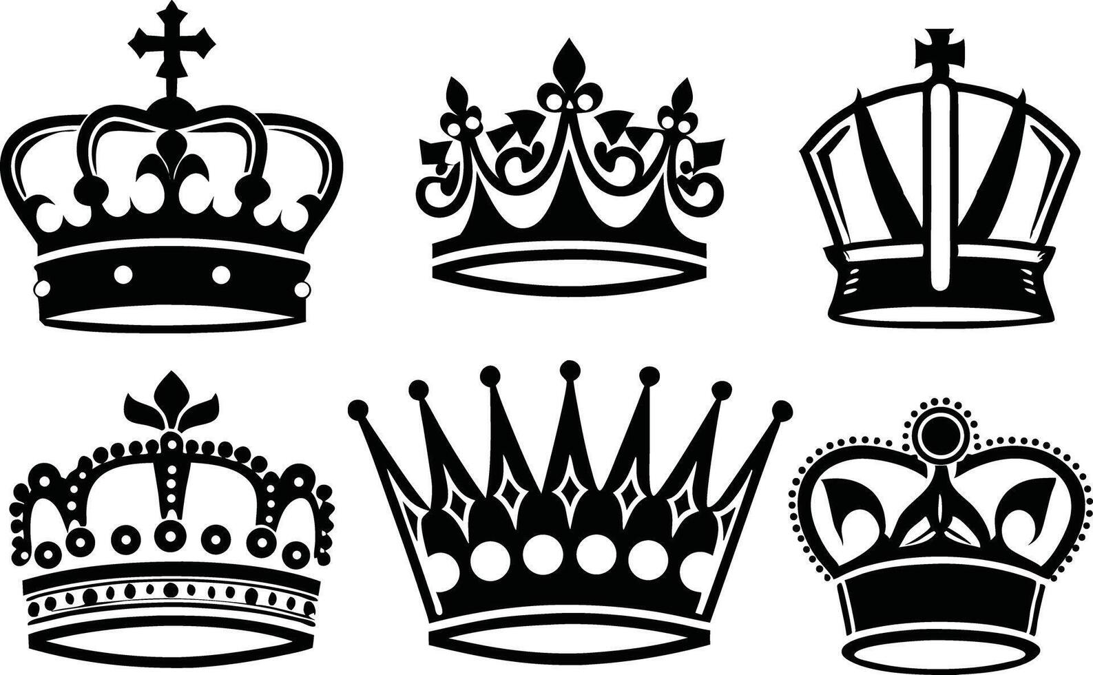 Royal Crown Clipart for Invitations and Decor vector