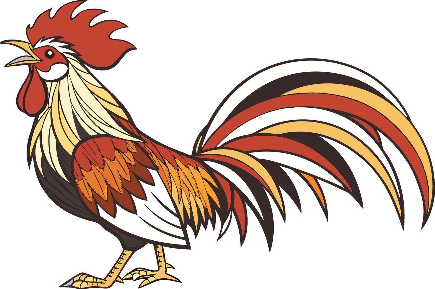 Artistic Rooster Design Graphic vector