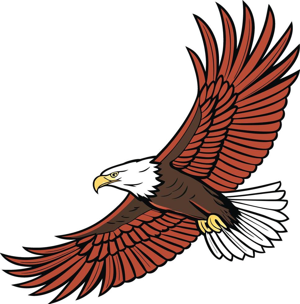 Majestic Eagle Colored Drawing vector