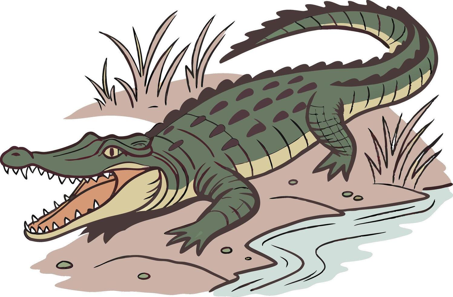 Colorful Crocodile Graphic Artwork vector