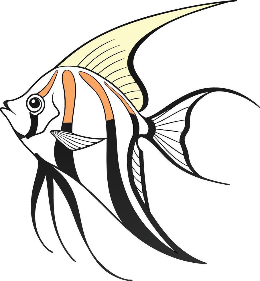 Angelfish Silhouette Art Illustration vector