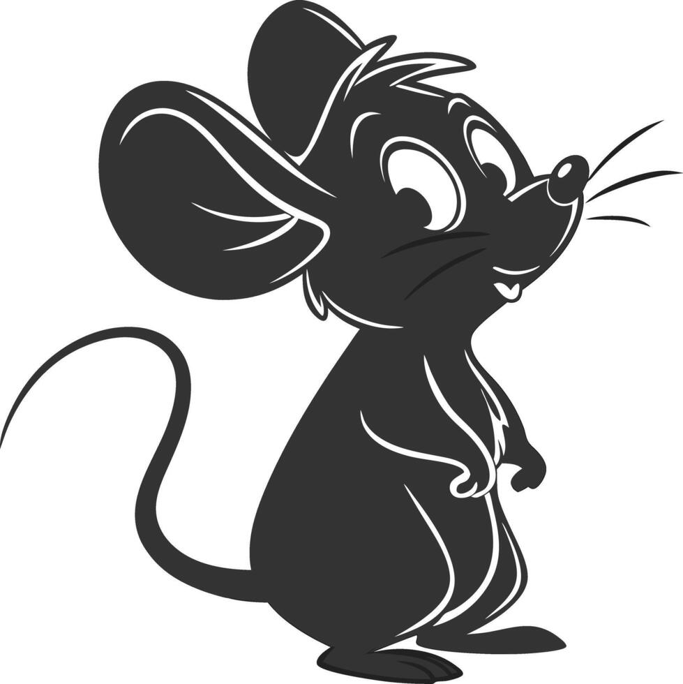 Cartoon Mouse Silhouette Design for Crafts vector