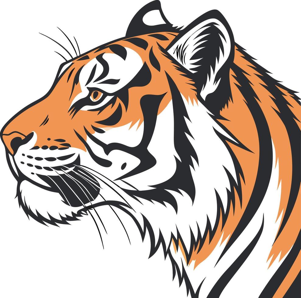 Creative Colored Tiger Face Art vector