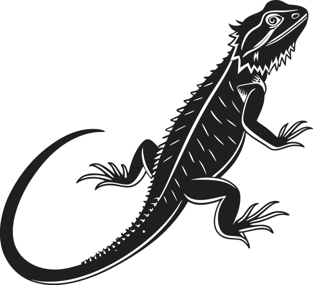 Black Lizard Silhouette Graphic Illustration vector