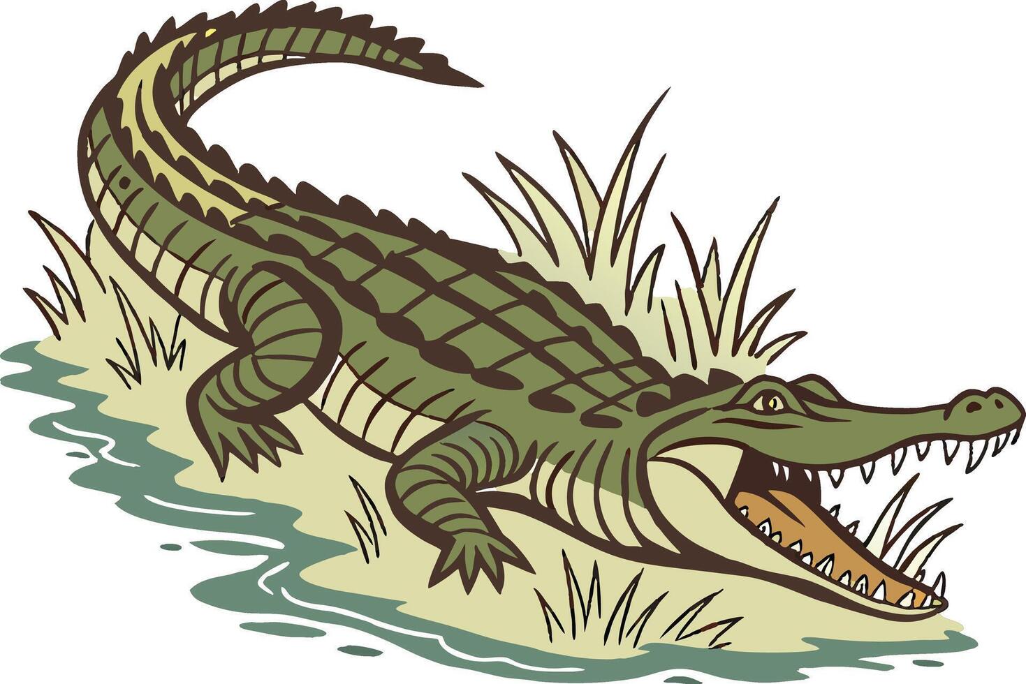 Colored Crocodile Design Illustration vector