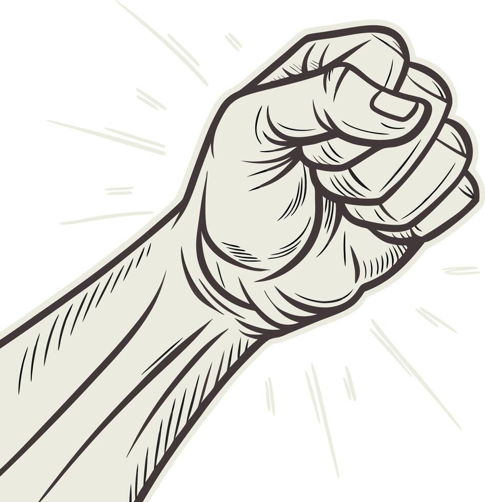 Powerful Punch Silhouette Design for Printing vector