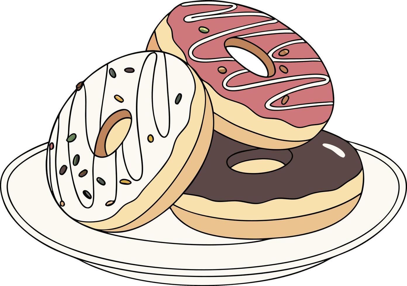 Fun Donuts Silhouette Design for Projects vector
