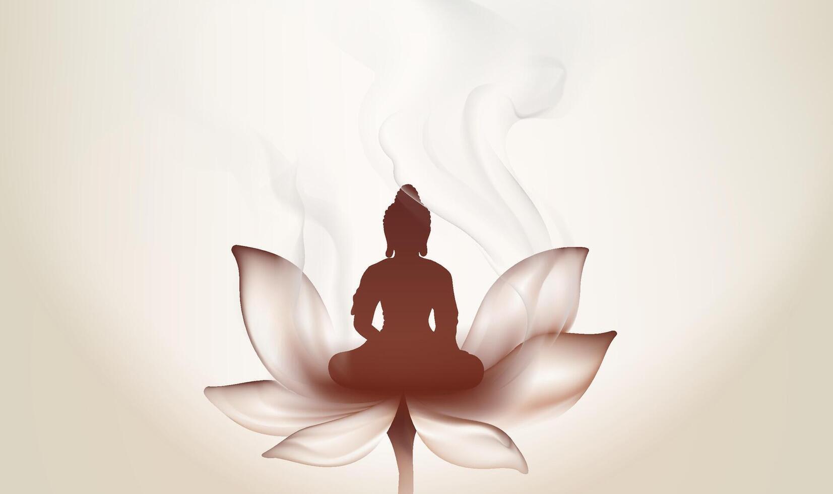 Elegant horizontal illustration of Buddhist festival lotus and Buddha vector