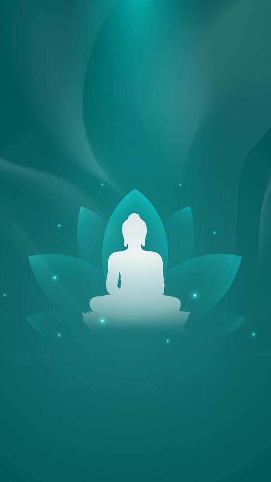 Elegant vertical illustrations of Buddhist festivals featuring lotus flowers and Buddha vector