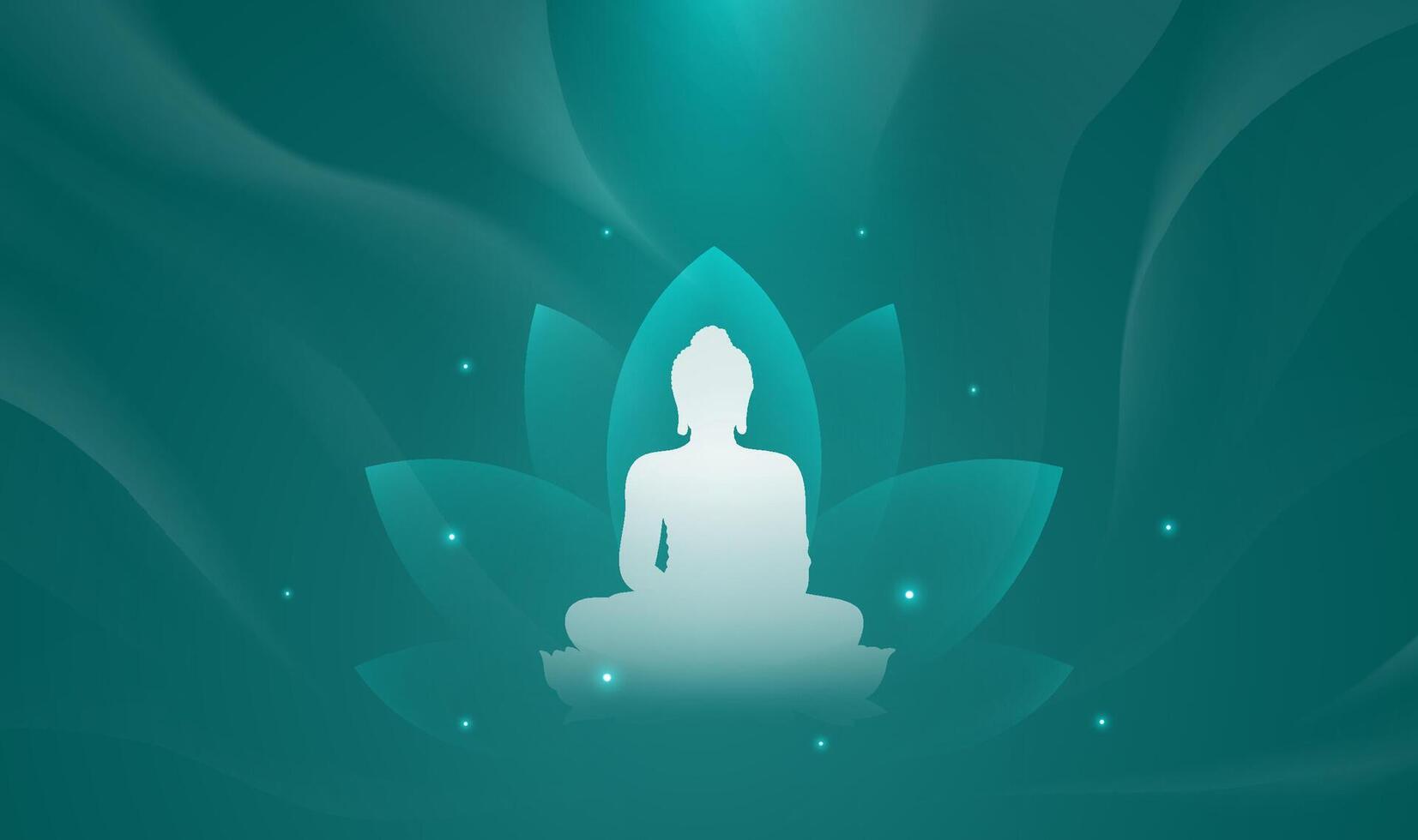 Elegant horizontal illustrations of Buddhist festivals featuring lotus flowers and Buddha vector