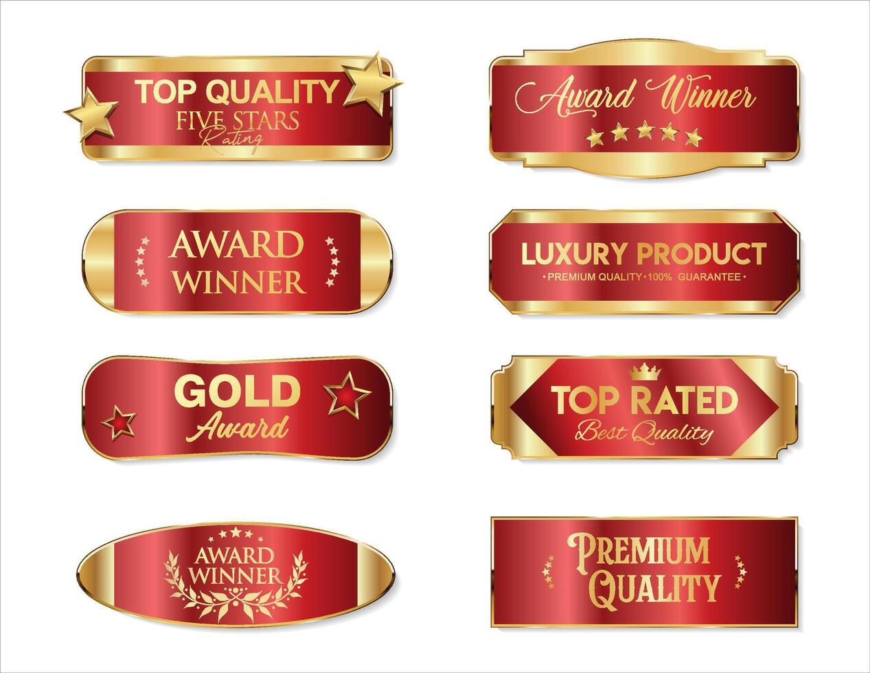 Top rated and award winner gold and emblem collection stock illustration vector