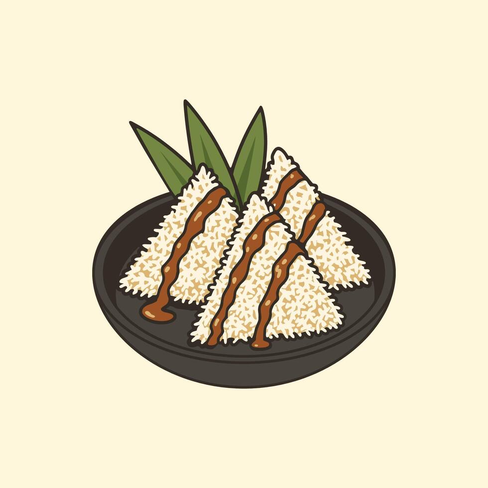 Indonesian Snack Illustration Kue Lupis vector