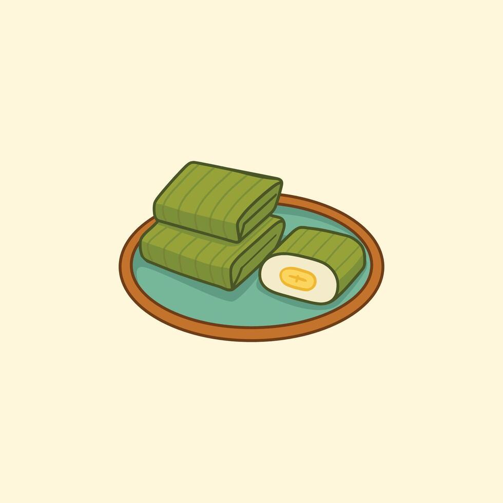 Indonesian Snack Illustration Nagasari vector