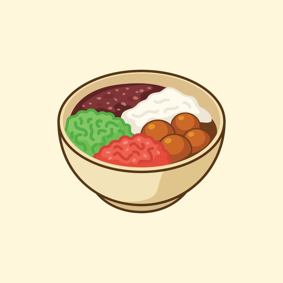 Indonesian Snack Illustration Bubur Madura vector