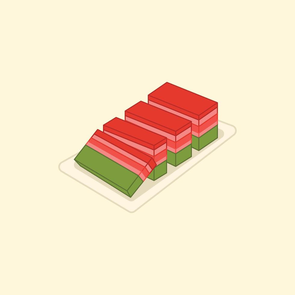 Indonesian Snack Illustration Lapis Beras vector