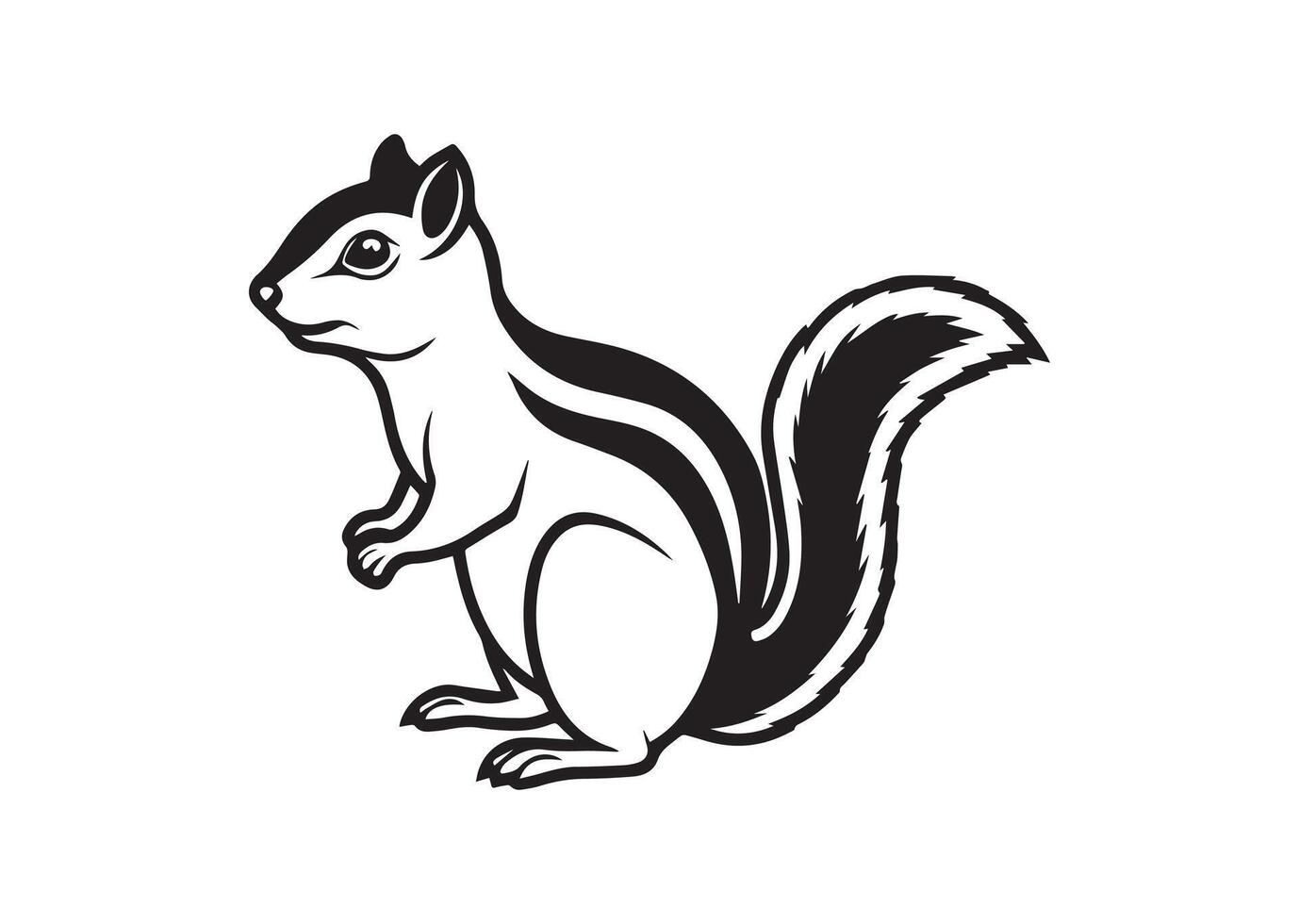 Cartoon squirrel black silhouette vector