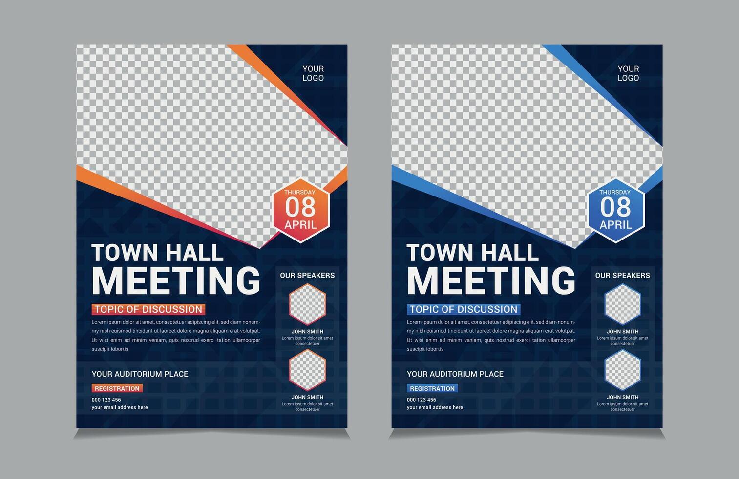 Town Hall Meeting Flyer Eps 10 vector