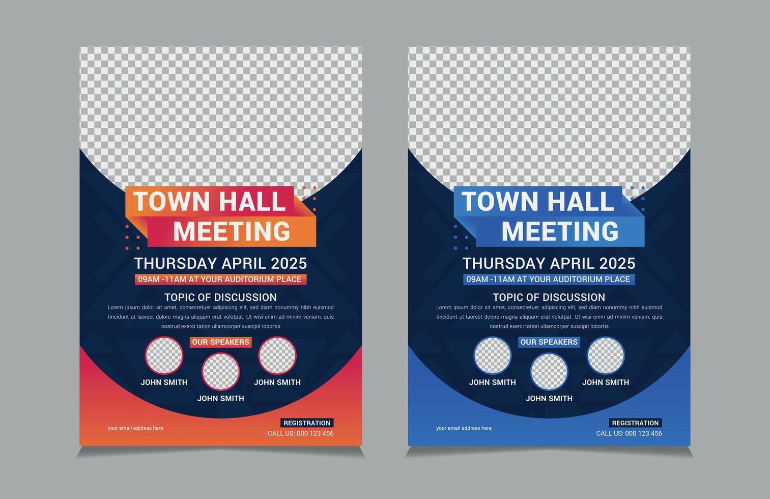 Town Hall Meeting Flyer Templates vector