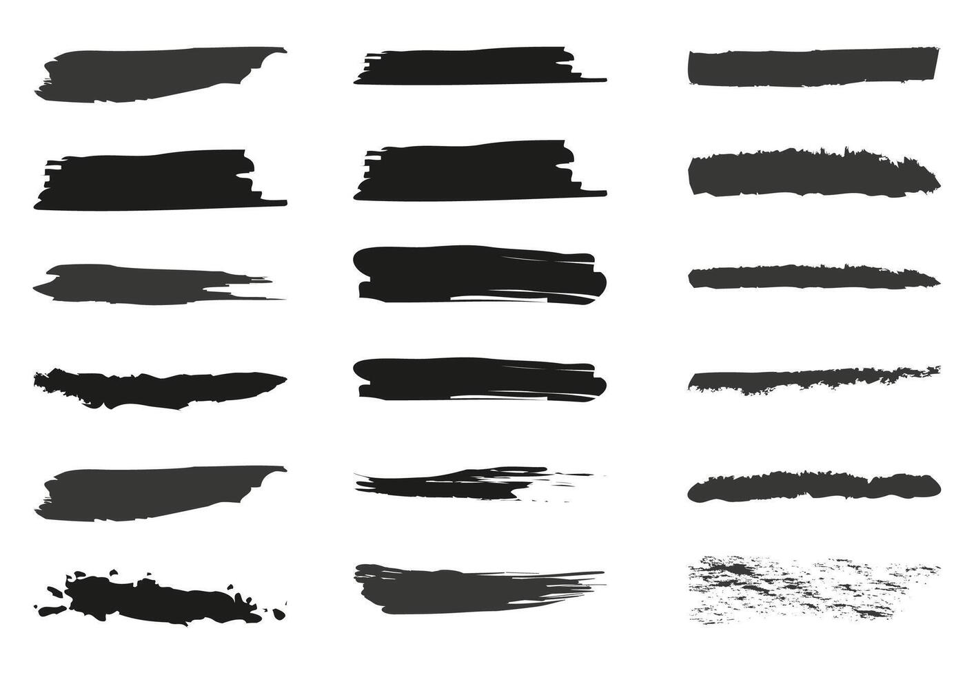 Set of artistic pen brushes. Set of grunge brushes. Collection of strokes of markers vector