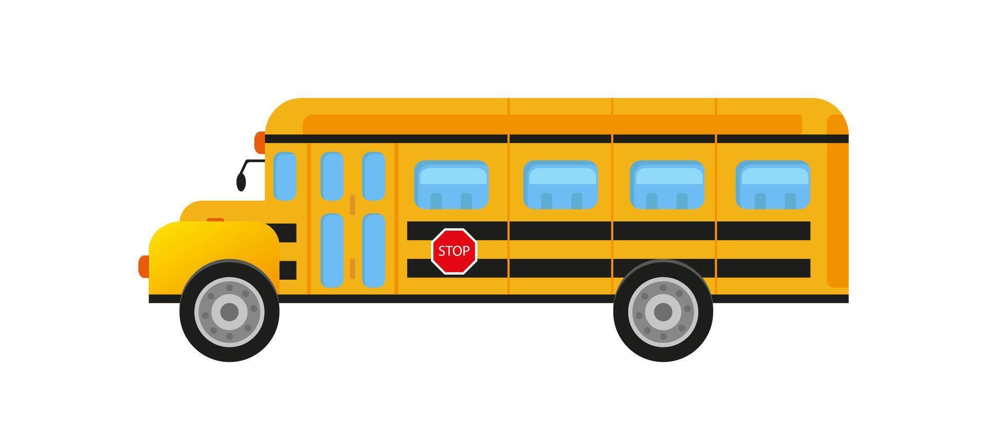 School yellow bus on a white background. Isolated. flat illustration vector