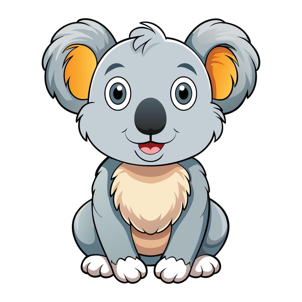 Cute Cartoon Koala isolated on white background vector