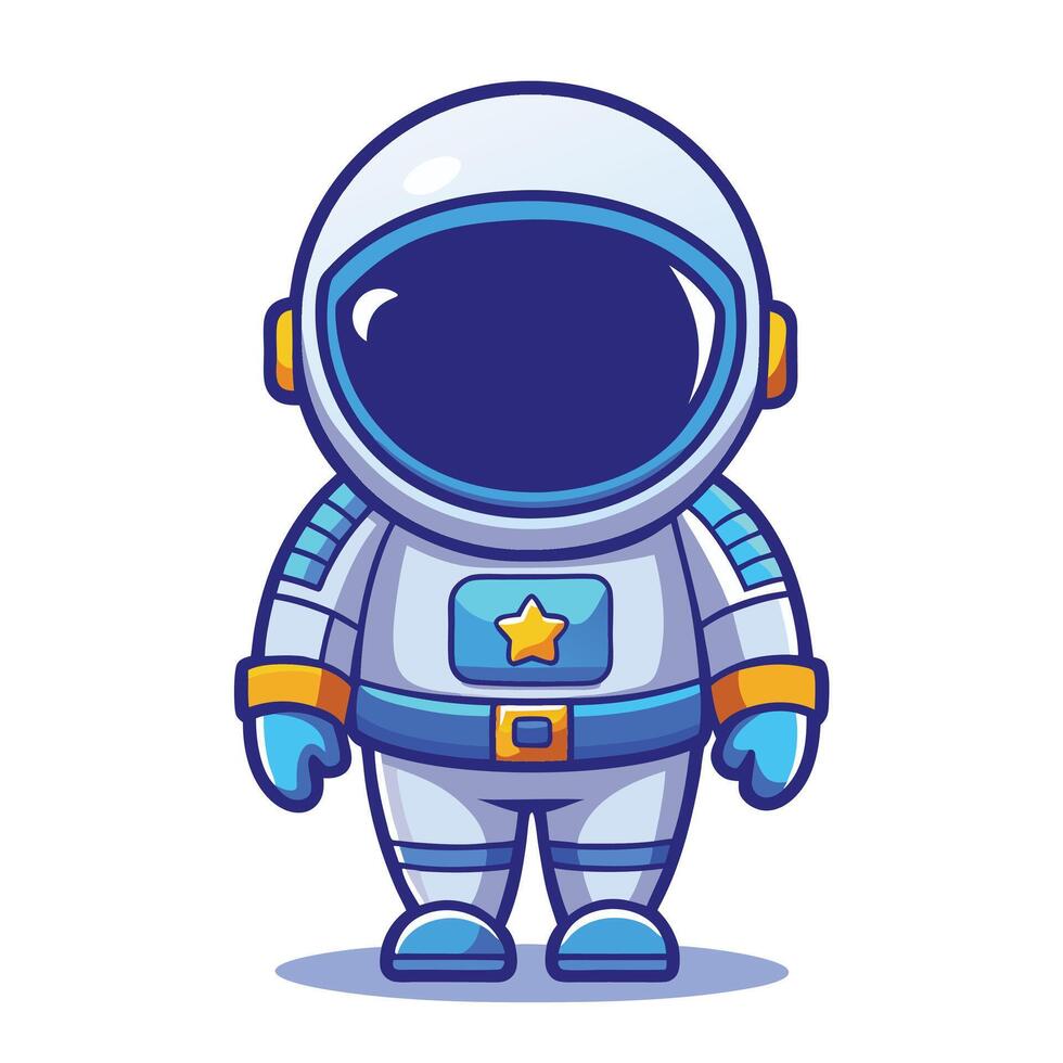 Astronaut character on white background vector