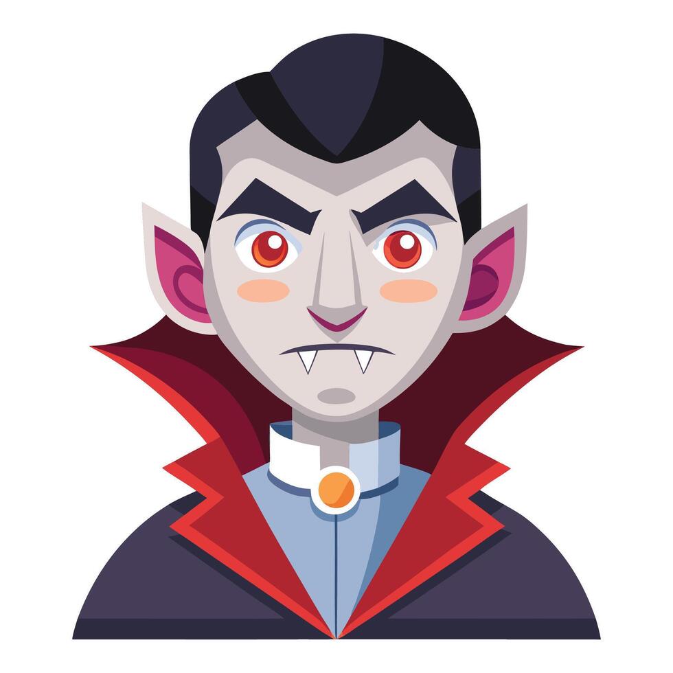 Flat design of Dracula clipart on white background vector