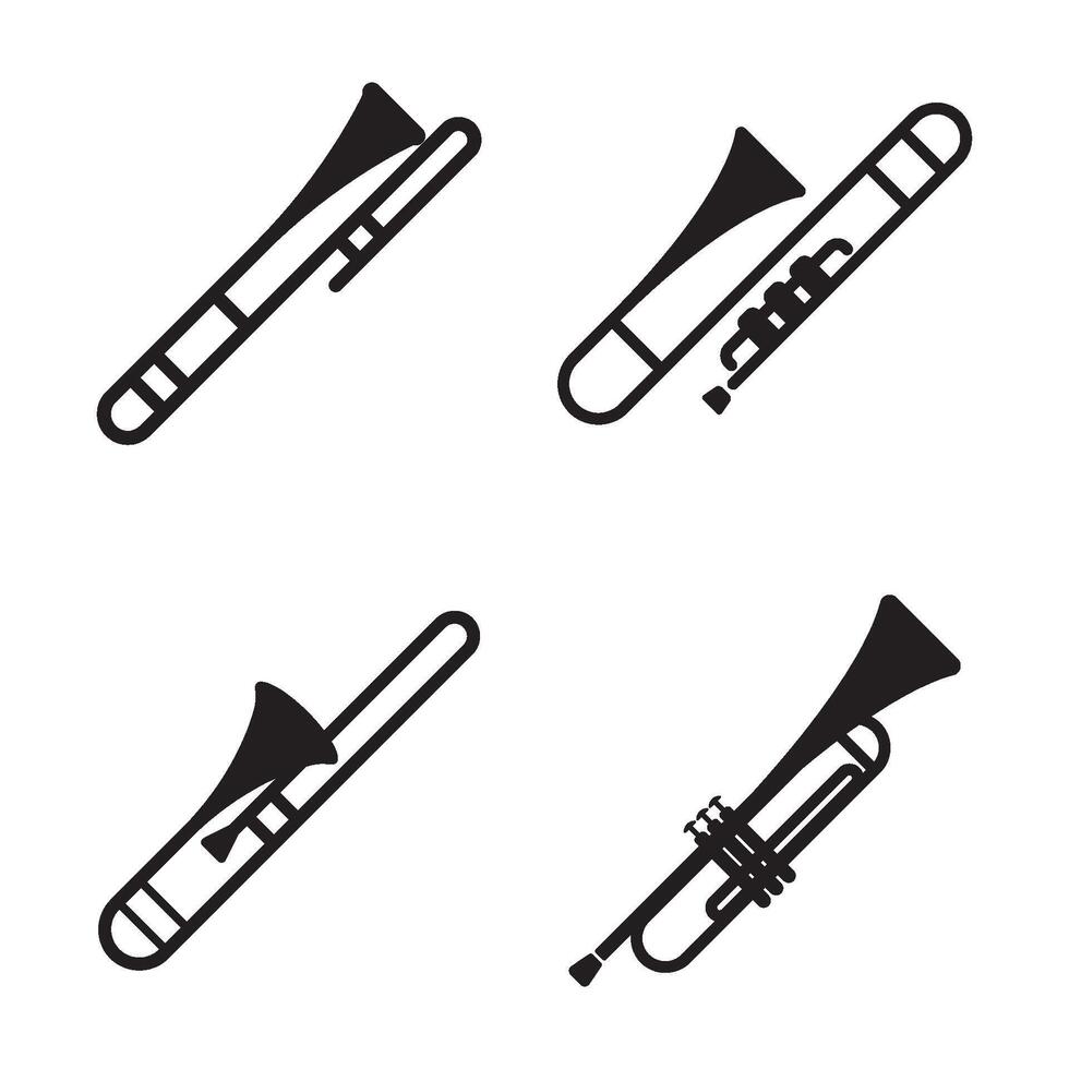 Trombone Icon element vector