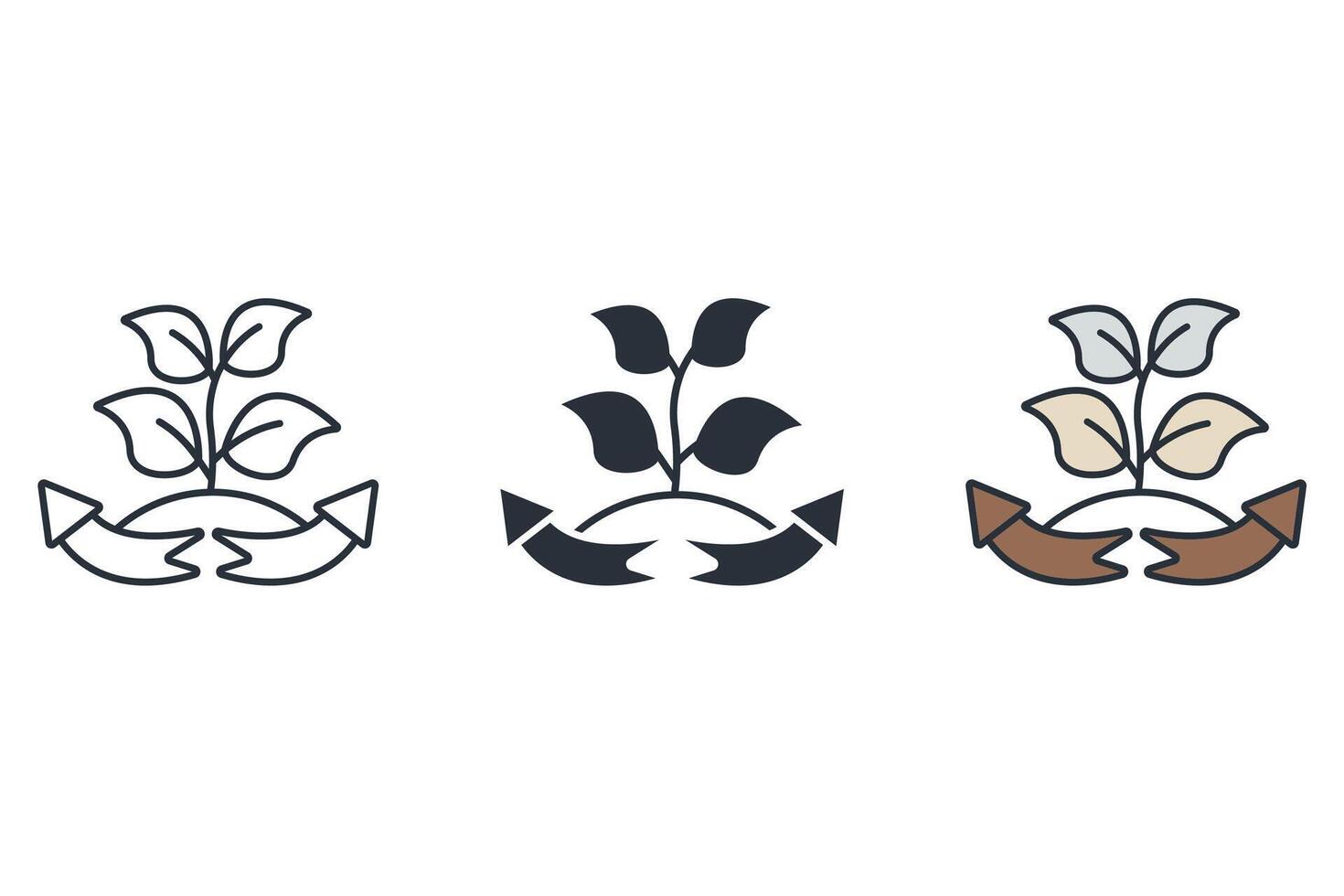 eco process icons set icons colours style vector