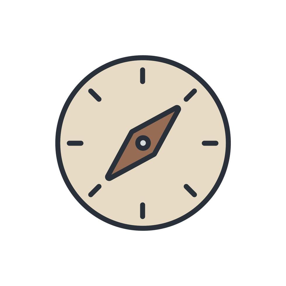 compass icons isolated on White Background. Flat style design vector