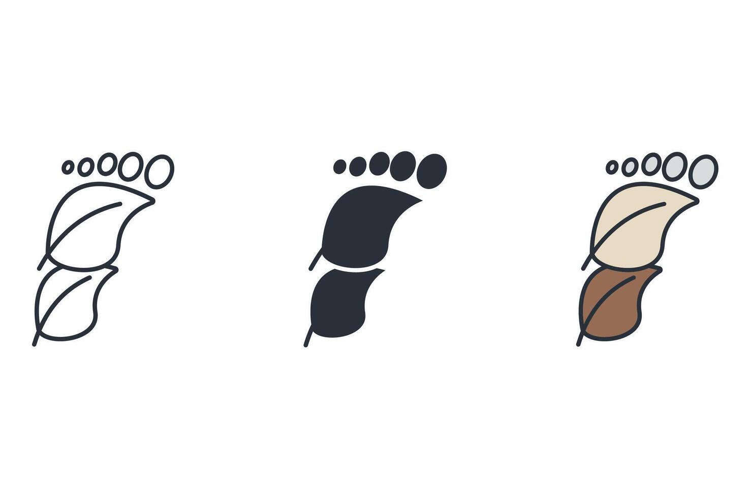eco footprint icons set icons colours style vector