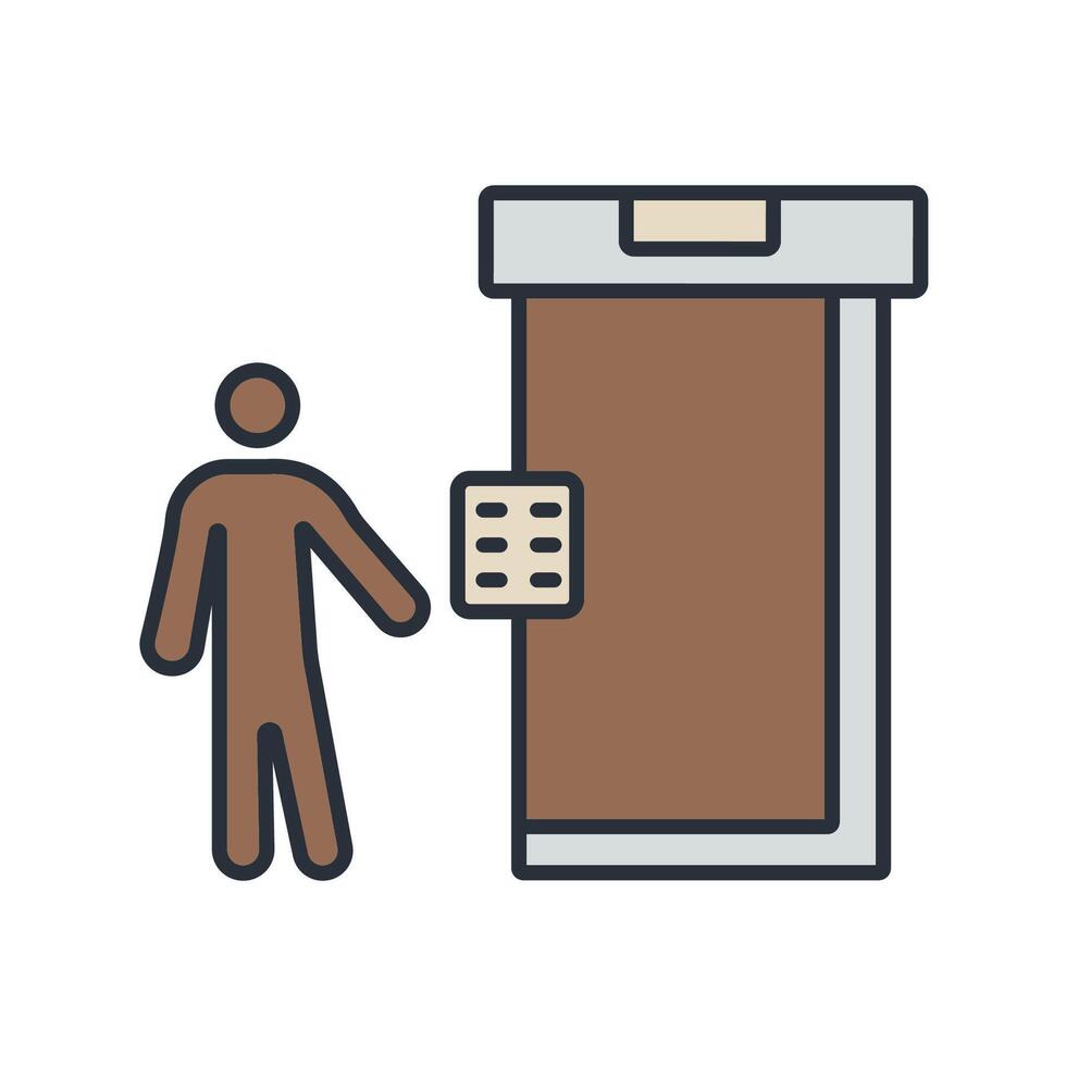 elevator icons colours style vector