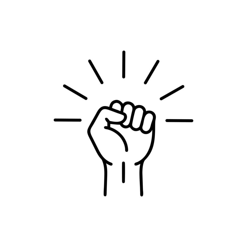 Empowered Fist Symbolizes Strength Determination Solidarity And Resistance Movement vector