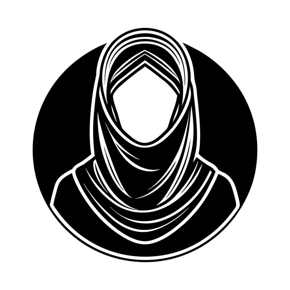 Illustration of a Faceless Woman Wearing A Hijab Head Covering vector